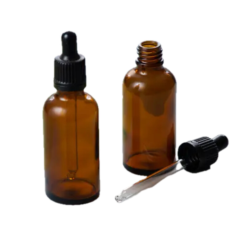 Dropper Bottles Amber-Black Lids