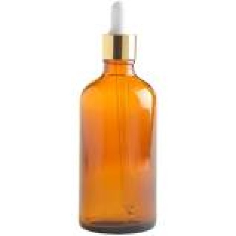 Dropper Bottles Amber Glass Gold Pipette Lids 100ml