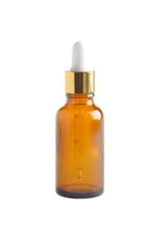 Dropper Bottles Amber Gold Pipette Lids