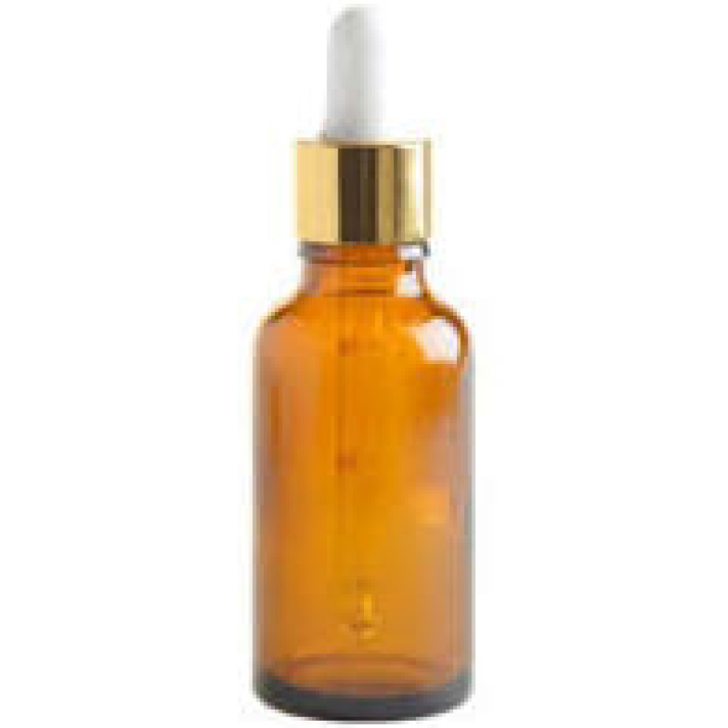 Dropper Bottles Amber Glass Gold Pipette Lids 30ml