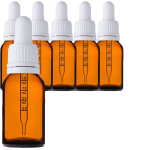 Dropper Bottles-Amber-White Lids