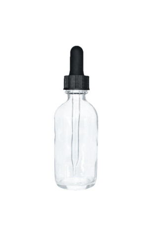 Dropper Bottles Clear-Black Lids