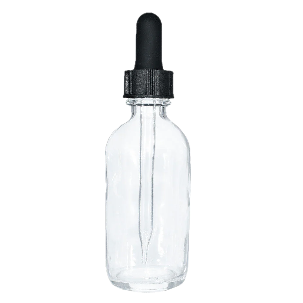Dropper Bottles Clear-Black Lid Dropper Bottles Clear-Black Lids