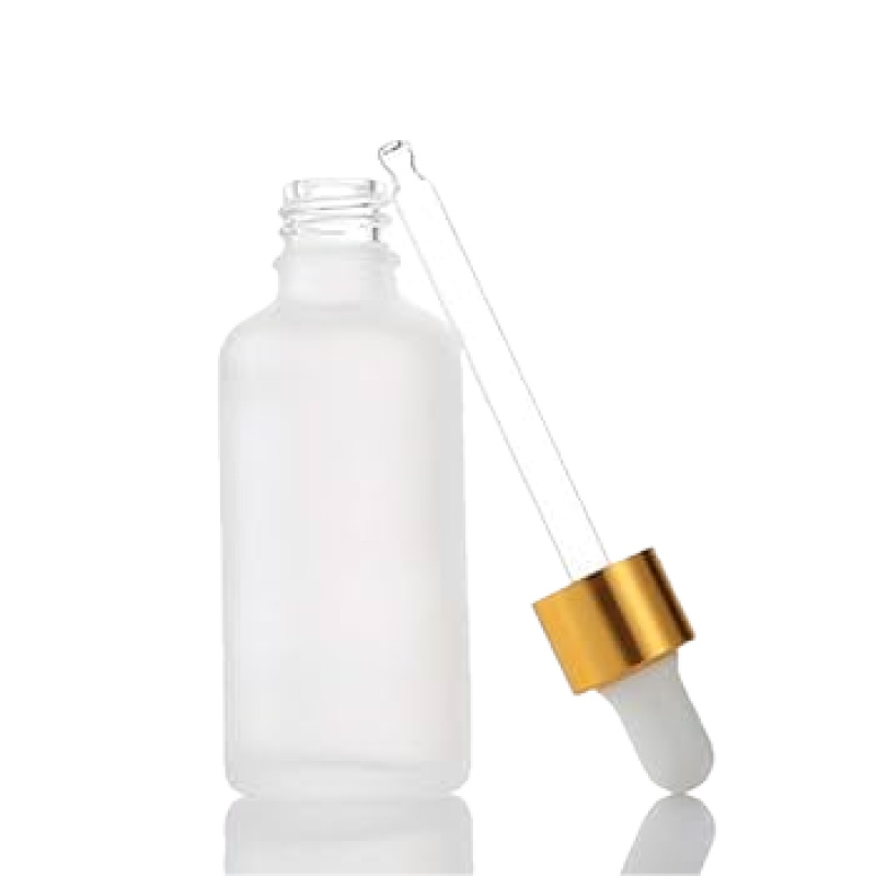 Dropper Bottles Clear Glass Gold Lids
