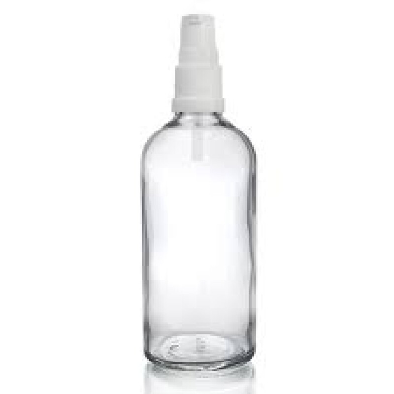 Dropper Bottles Clear Glass White Pipette Lids 100ml