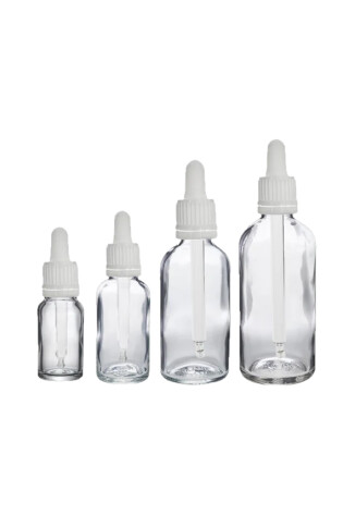 Dropper Bottles Clear-White Pipettes