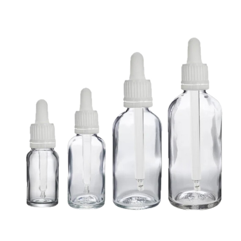 Dropper Bottles Clear-White Pipettes