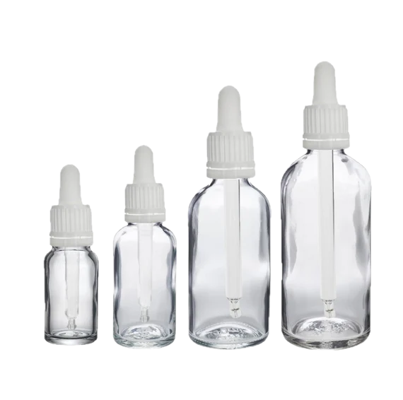 Dropper Bottles Clear-White Pipettes Dropper Bottles Clear-White Pipettes