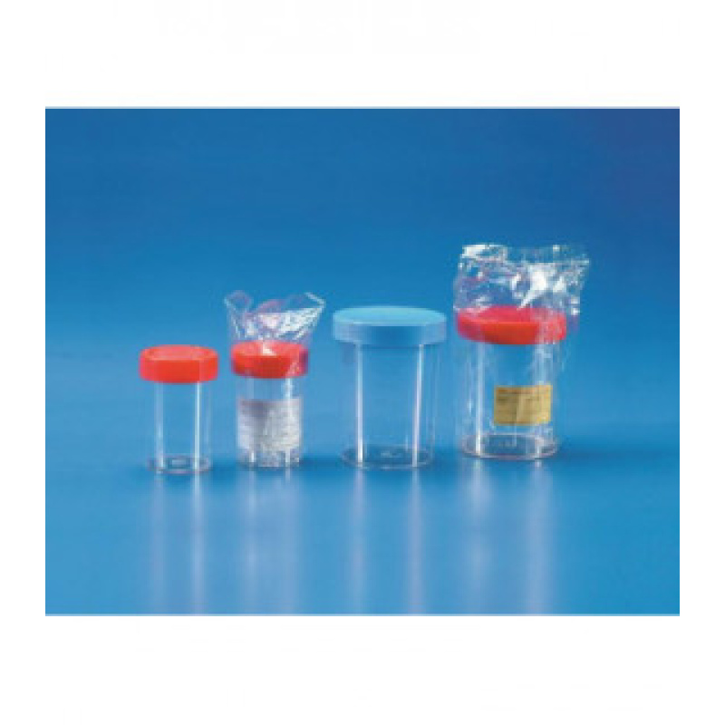 Urine Sample Jars RED PP 150ml STERILE IW 62.5mm D 73mm H