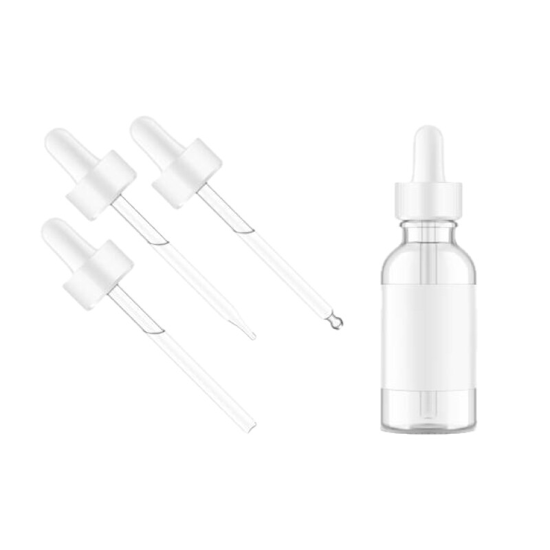 Dropper Bottles Clear-White Pipettes