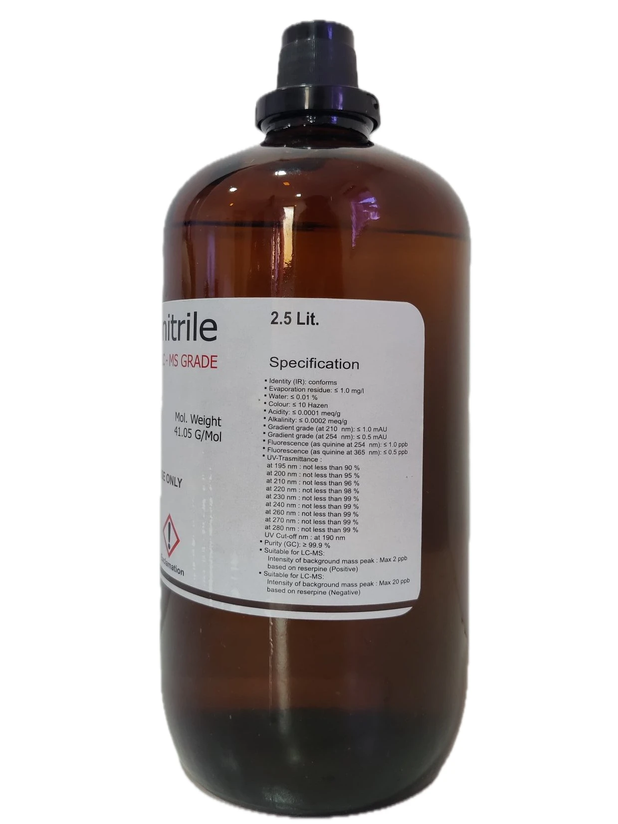 Acetonitrile 99,9% HPLC Grade 2,5L Acetonitrile 99,9% HPLC Grade 2,5L