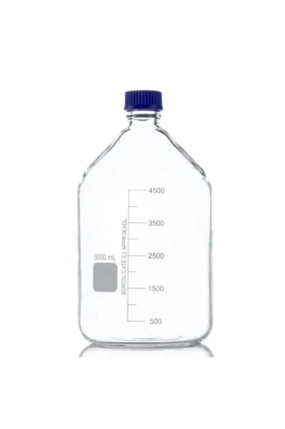 Laboratory Bottles With Blue Cap