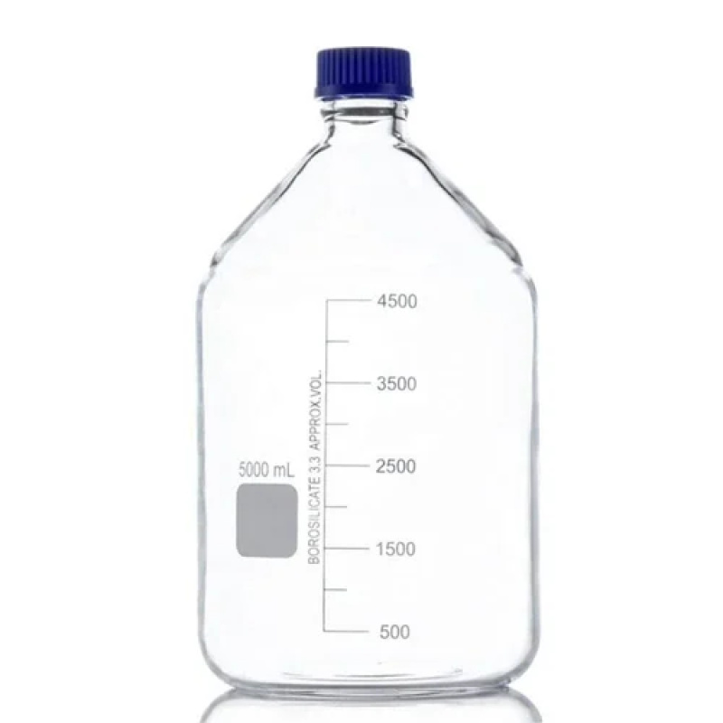 Laboratory Bottles With Blue Cap