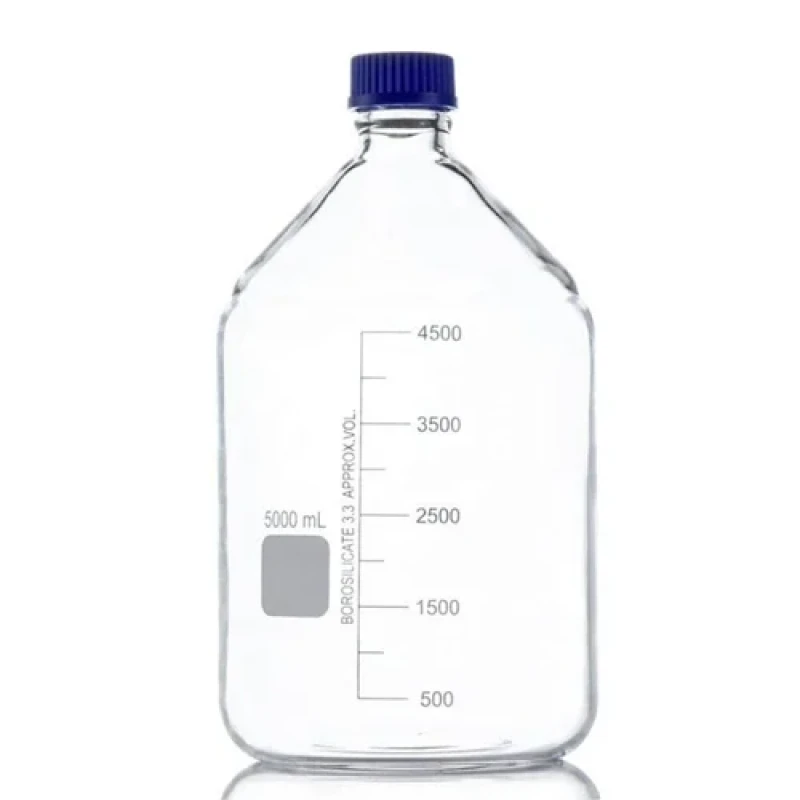 Laboratory Bottles With Blue Cap